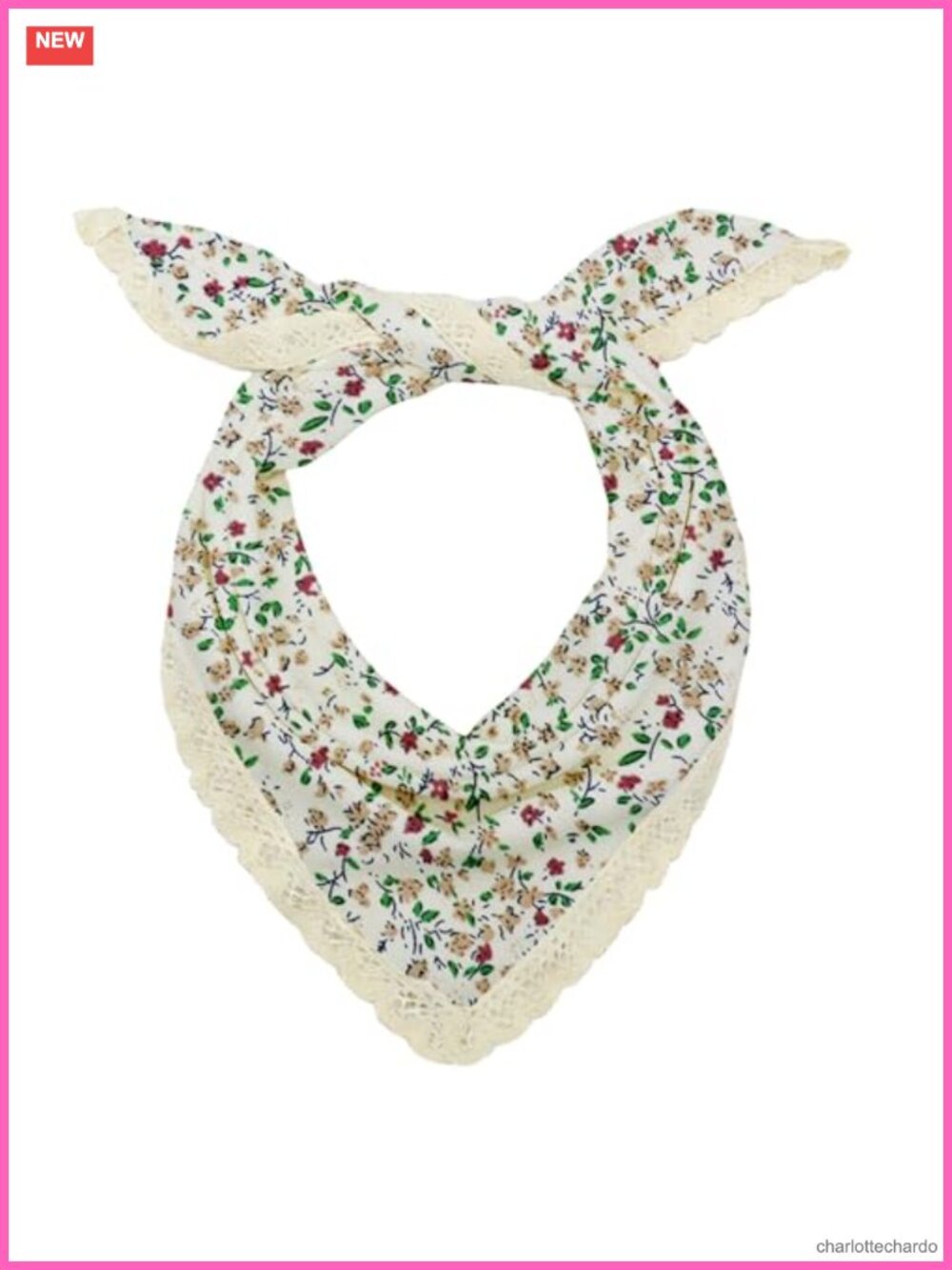 Womens Polyester Triangle Floral Head Kerchief Bandana Hair Scarf